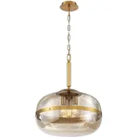Quintiesse Hängeleuchte NOTTINGHAM, messing antik, Ø 51 cm, Glas/Metall