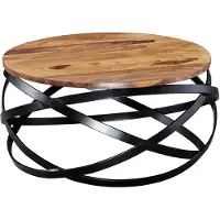 Wohnling Couchtisch MANUR 60x30x60 cm Sheesham Massivholz/Metall; WL5.679