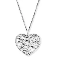 Engelsrufer Kette mit Anhänger "Herz Flügelbaum", silber (silberfarben), Halsketten, Silber 925 (Sterlingsilber), L: 50 B: 1,42mm, Kette mit Anhänger, Made in Germany, B:1,42mm
