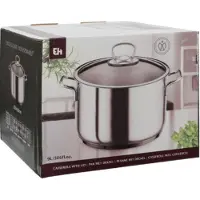 Excellent houseware Kasserolle mit Deckel 9 L Edelstahl
