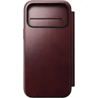 Nomad Apple iPhone 17 Pro Max Hülle - Echtes Leder - - Klapphülle - Dunkelrot