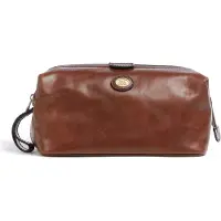 The bridge Story Viaggio Leder-Kulturbeutel 26cm Braun/Gold