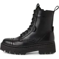 Tamaris Damen Schnürboots Schwarz Glattleder Größe: 41