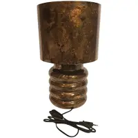 Mansion Atmosphere Tischlampe Evi kupfer Kinderzimmer Beleuchtung rund USB LED 25,5x43cm