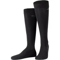 JOOP! Kniestrümpfe JOOP "premium essentials", Herren, Gr. 39-42, schwarz, Baumwolle, Elasthan, Polyamid, uni, elastisch, Socken Kniestrümpfe, mit Logoschriftzug am Bund