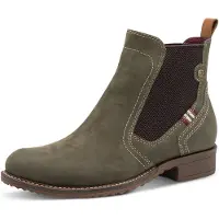 Tamaris Chelseaboots, Blockabsatz, Stiefelette mit Kontrastnähten und Kontrastdetails