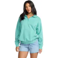 Billabong Sweatshirt "Hula Half Zip", Damen, Gr. M, grün (blau bird), Obermaterial: 80% Baumwolle, 20% Polyester., Sweatshirts Sweatshirt