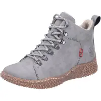 Rieker Damen Stiefelette in grau mit Warmfutter und stylischen Keilabsatz Y8414, Größe:37 EU, Farbe:Grau