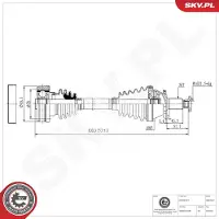 ESEN SKV 40SKV437 Antriebswelle Vorne Rechts für VW POLO (9N) Fox Schrägheck (5Z1, 5Z3, 5Z4) für SKODA Fabia II Schrägheck (542) Fabia II Combi (545)