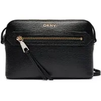 DKNY , Handtasche, "Bryant Ave" Top-Zip-Modell, Umhängetasche, Schwarz/Gold, 1 Größe