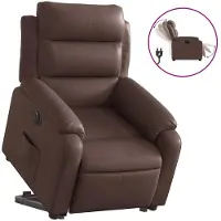 vidaXL Relaxsessel mit Aufstehhilfe Elektrisch Braun Kunstleder