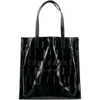 Ted Baker Schultertasche Croccon Croc Effect Icon Bag Jet - Black schwarz
