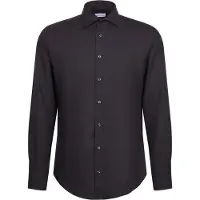 Seidensticker Flanellhemd "Schwarze Rose", Herren, Gr. L (41), normale Ärmellängen, dunkelgrau, 100% Baumwolle, unifarben, slim fit, 2-Knopf-Manschette, Hemden Flanellhemd, Slim 1/1 Kentkragen Uni