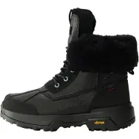 Ugg für Damen. 1170591 Adirondack XXV Stiefel aus schwarzem Leder (41), Wohnung, Schnürsenkel, Lässig, Draußen
