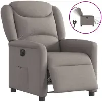 vidaXL Relaxsessel Elektrisch Taupe Stoff