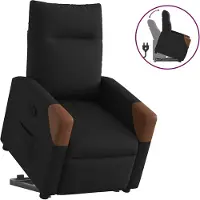 vidaXL Relaxsessel mit Aufstehhilfe Schwarz Stoff