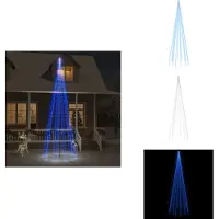 vidaXL LED-Weihnachtsbaum für Fahnenmast Blau 732 LEDs 500 cm - Weihnachtsbeleuchtung