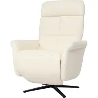 Mendler Relaxsessel HWC-L10, Design Fernsehsessel TV-Sessel Liegesessel, Liegefunktion drehbar creme-weiß