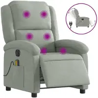 Sonstiges Massagesessel Elektrisch Hellgrau Samt