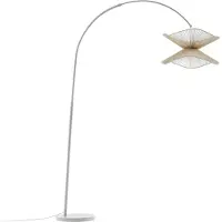 LINDBY Bogenleuchte Valdorin, beige, Papier, 195 cm, IP20