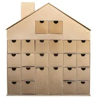Zentrada Adventskalender Haus aus Pappe zum Verzieren 40 x 36 cm