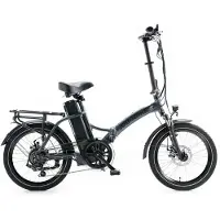 Jobobike Sam Elektrisches Faltrad – Tiefer Einstieg – 20 Zoll – 250W Motor – 7 Gänge – 60 km Reichweite – Mechanische Scheibenbremsen – Grau