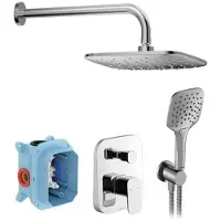 Ravak 10° - Brausegarnitur mit Unterputzarmatur, mit Körper, 3 Strahlarten, Chrom X07S011