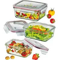 Küchenprofi Lunchbox Set 3-tlg. Glas eckig