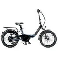 Jobobike Ace Elektrisches Faltrad – Tiefer Einstieg – 20 Zoll – 250W Motor – 7 Gänge – 50 km Reichweite – Mechanische Scheibenbremsen – Schwarz