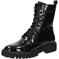 Sioux Stiefelette "Amandira-702", Damen, Gr. 42.5 (UK 8 1/2), schwarz, Obermaterial: 100% Lammlackleder LAPA. 100% Gummi rubber., Schuhe Stiefelette