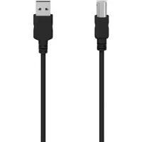 Hama USB-Kabel "USB-Kabel mit USB-A und USB-B Stecker grau, USB 2.0, Knickschutz, 3 m", schwarz (grau), 300cmcm, Kabel, USB-Kabel
