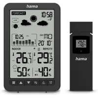 Hama Ko Samui, Schwarz, Innen-Luftdruck, Innen-Hygrometer, Innen-Thermometer, Außen-Hygrometer, Außen-Thermometer, Barometer, Hygrometer, Thermometer, Barometer, Hygrometer, Thermometer, 20 - 95%, 1%