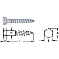 SCHMIDT'S Onlineshop Sechskant Holzschraube verzinkt - 10 x 50 / 3,21 / 14,2