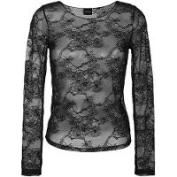 MADELEINE Langarmshirt "Mesh-Top Elegantes Rundhals-Oberteil aus feinem Netz"