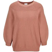 MADELEINE Longpullover "Strickpullover Zeitloser Baumwollpullover mit Perlfang-Muster" weite Ärmel