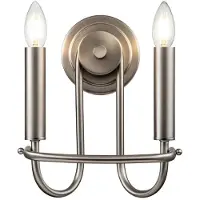 Kichler Wandleuchte Capitol Hill, zweiflammig, nickel gebürstet