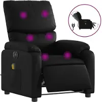 vidaXL Massagesessel Elektrisch Schwarz Kunstleder