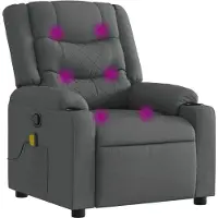 vidaXL Massage-Relaxsessel, Stoff, Dunkelgrau