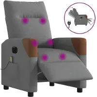 vidaXL Massagesessel Elektrisch Dunkelgrau Stoff