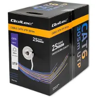 Qoltec 50359 UTP-Netzwerkkabel| CAT6 | 305m | PVC grau