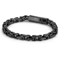 FYNCH-HATTON Königsarmband "Schmuck Geschenk Edelstahl Armkette The King Chain", schwarz, Armbänder, Herren, 18,5cm, Edelstahl, Königsarmband