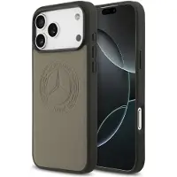 Mercedes Hülle Leather Vintage Logo MagSafe do iPhone 17 Pro Max taupe