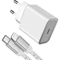 Force Power , 20W Power Delivery Netzteil + Verstärktes USB-C / Lightning Kabel, Weiß
