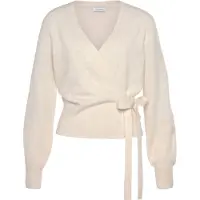 LASCANA Wickelstrickjacke mit breitem Rippbündchen, Loungewear