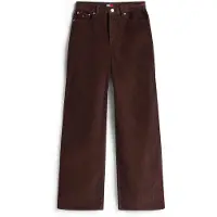 Tommy Hilfiger Cordhose TOMMY JEANS "TJW CLAIRE HR WIDE CORD", Damen, Gr. 25, Länge 32, braun (rich braun), Cord, Obermaterial: 100% Baumwolle, unifarben, lässig geschnitten, Hosen Cordhose
