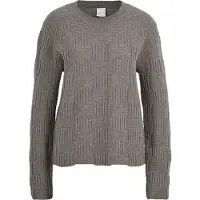 MADELEINE Glamouröser Stricksweater mit Rundhals in cappuccino / silberfarben | Gr.: 44