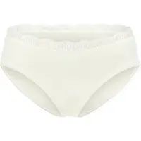 Schiesser Rioslip "Unique Cotton", Damen, Gr. 42, weiß (off, weiß), Single Jersey, Obermaterial: 90% Baumwolle, 10% Elasthan, körpernah, Unterhosen Rioslip, mit feinem Spitzenbund