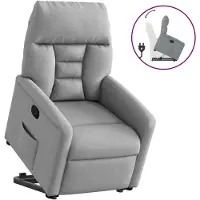 vidaXL Relaxsessel mit Aufstehhilfe Hellgrau Stoff