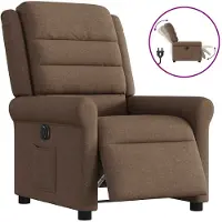 vidaXL Relaxsessel Elektrisch Braun Stoff