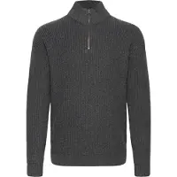 !Solid Troyer SOLID "Troyer SDGoma", Herren, Gr. XXL, grau (dunkelgrau melange), Obermaterial: 70% Baumwolle CO recyc.. 30% Polyester Pol. recyc.., Pullover Troyer